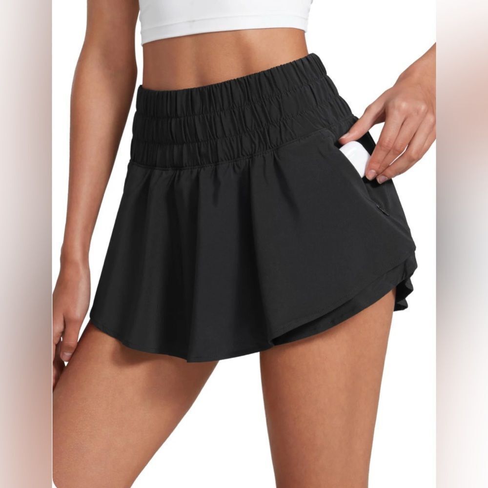 CRZ YOGA Athletic Shorts Black Large NWT